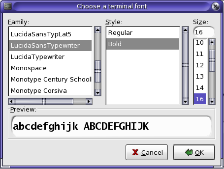 JDS font chooser